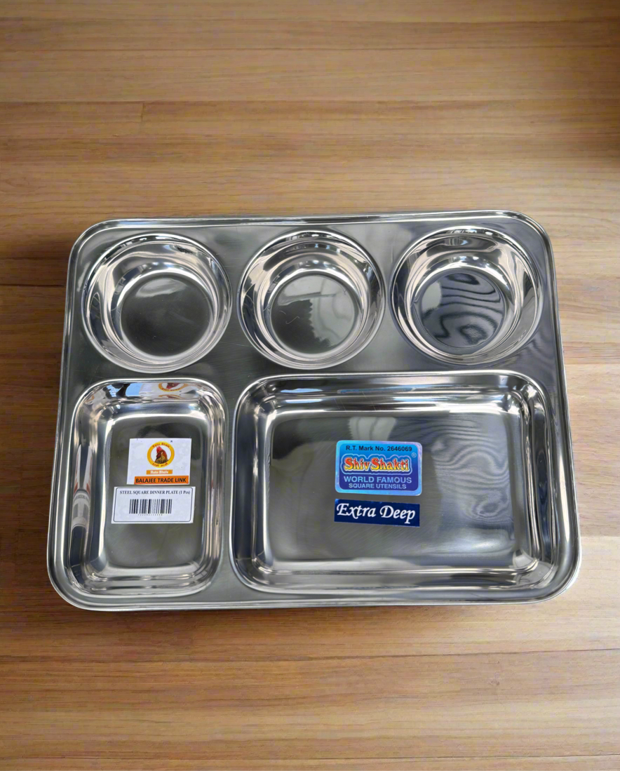 Stainless Steel Khandey Thaal Rectangle