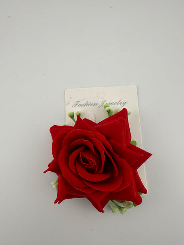 Rose flower hair clip