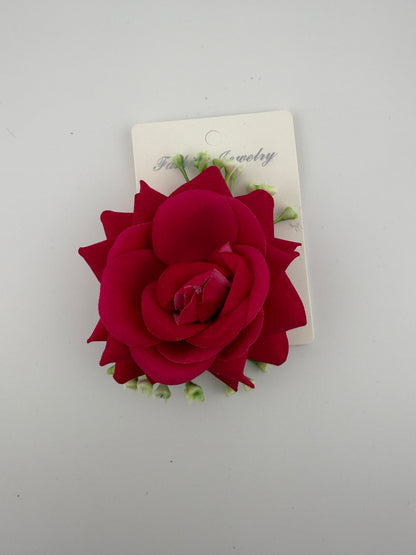 Rose flower hair clip