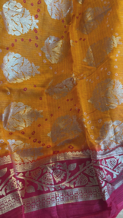 Chunari sari with fall and pico